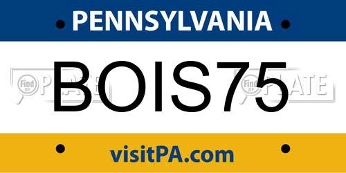 BOIS75 Pennsylvania License Plate