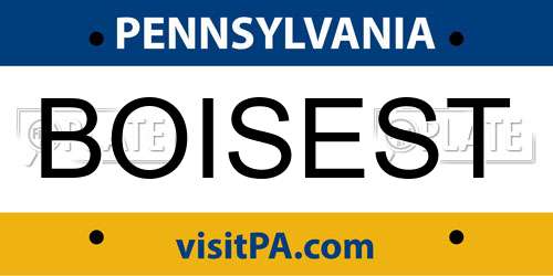 BOISEST Pennsylvania License Plate