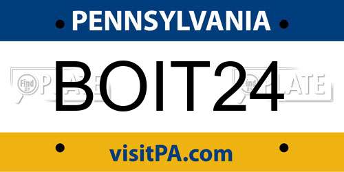BOIT24 Pennsylvania License Plate