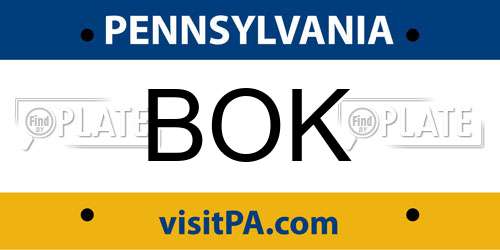 BOK Pennsylvania License Plate