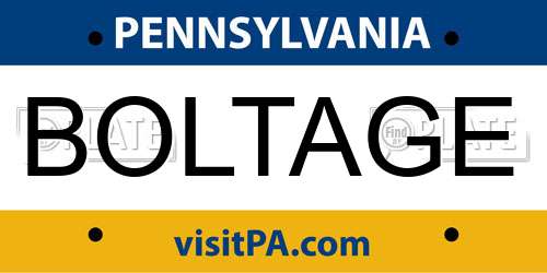 BOLTAGE Pennsylvania License Plate