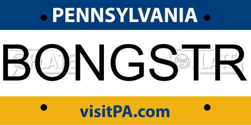 BONGSTR Pennsylvania License Plate