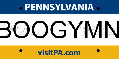 BOOGYMN Pennsylvania License Plate