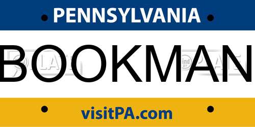 BOOKMAN Pennsylvania License Plate