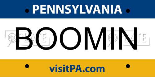 BOOMIN Pennsylvania License Plate