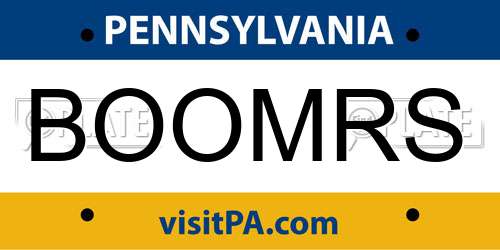 BOOMRS Pennsylvania License Plate