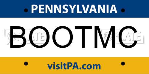 BOOTMC Pennsylvania License Plate