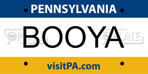 BOOYA Pennsylvania License Plate