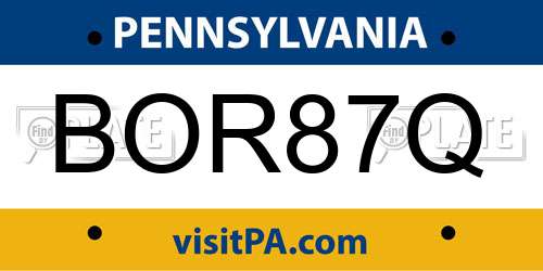 BOR87Q Pennsylvania License Plate
