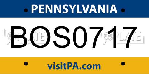 BOS0717 Pennsylvania License Plate