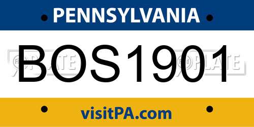 BOS1901 Pennsylvania License Plate