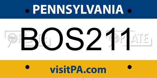 BOS211 Pennsylvania License Plate