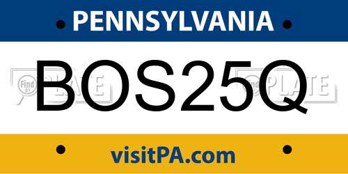 BOS25Q Pennsylvania License Plate