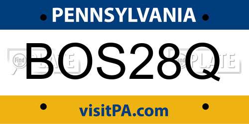 BOS28Q Pennsylvania License Plate