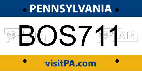 BOS711 Pennsylvania License Plate