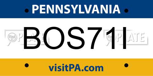 BOS71I Pennsylvania License Plate