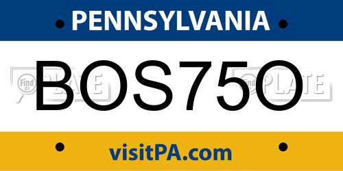 BOS75O Pennsylvania License Plate