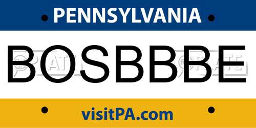 BOSBBBE Pennsylvania License Plate