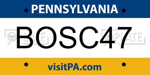 BOSC47 Pennsylvania License Plate