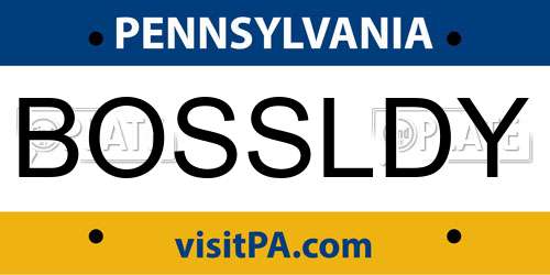 BOSSLDY Pennsylvania License Plate