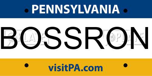 BOSSRON Pennsylvania License Plate