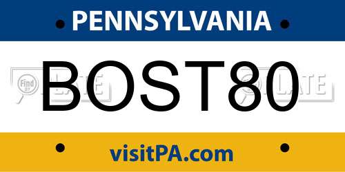 BOST80 Pennsylvania License Plate
