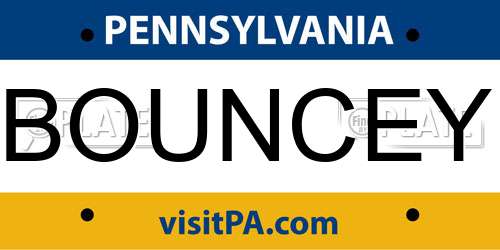 BOUNCEY Pennsylvania License Plate