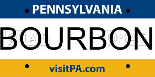 BOURBON Pennsylvania License Plate