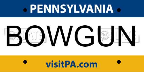 BOWGUN Pennsylvania License Plate