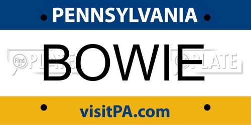 BOWIE Pennsylvania License Plate