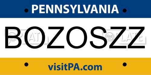 BOZOSZZ Pennsylvania License Plate