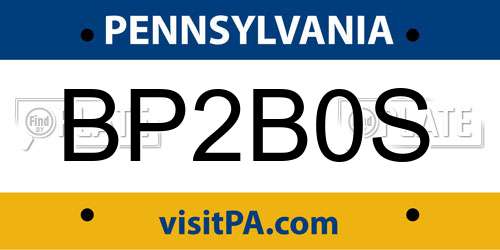 BP2B0S Pennsylvania License Plate