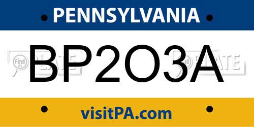 BP2O3A Pennsylvania License Plate