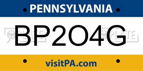 BP2O4G Pennsylvania License Plate