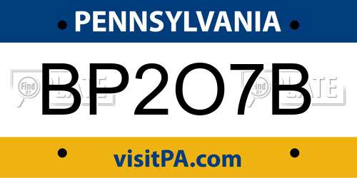 BP2O7B Pennsylvania License Plate