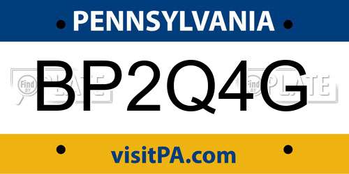BP2Q4G Pennsylvania License Plate