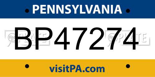 BP47274 Pennsylvania License Plate