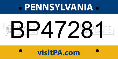 BP47281 Pennsylvania License Plate