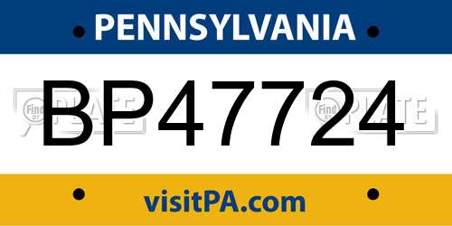 BP47724 Pennsylvania License Plate