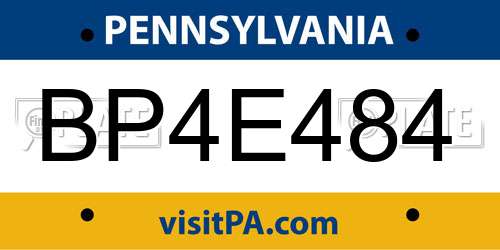 BP4E484 Pennsylvania License Plate