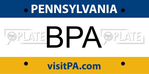 BPA Pennsylvania License Plate