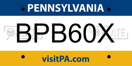 BPB60X Pennsylvania License Plate