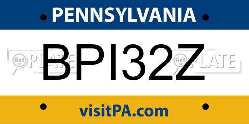 BPI32Z Pennsylvania License Plate