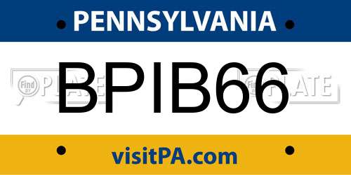 BPIB66 Pennsylvania License Plate