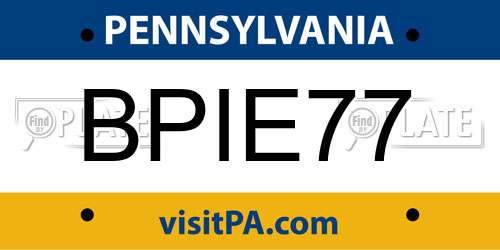 BPIE77 Pennsylvania License Plate