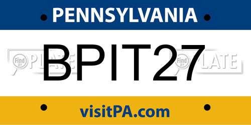 BPIT27 Pennsylvania License Plate