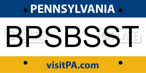 BPSBSST Pennsylvania License Plate