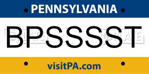 BPSSSST Pennsylvania License Plate