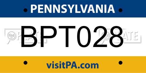 BPT028 Pennsylvania License Plate