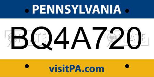BQ4A720 Pennsylvania License Plate